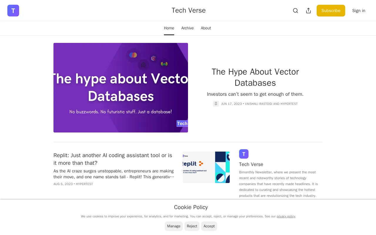 Tech Verse — preview screenshot