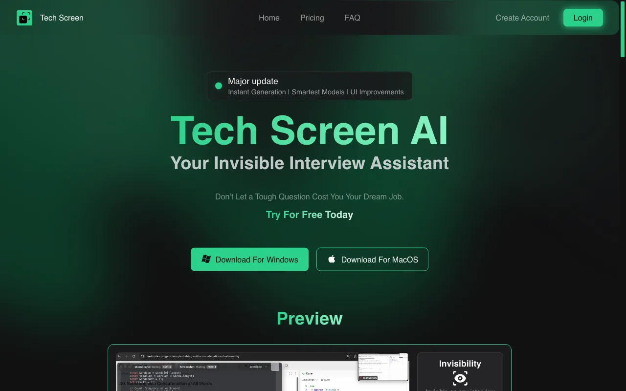TechScreen — preview screenshot