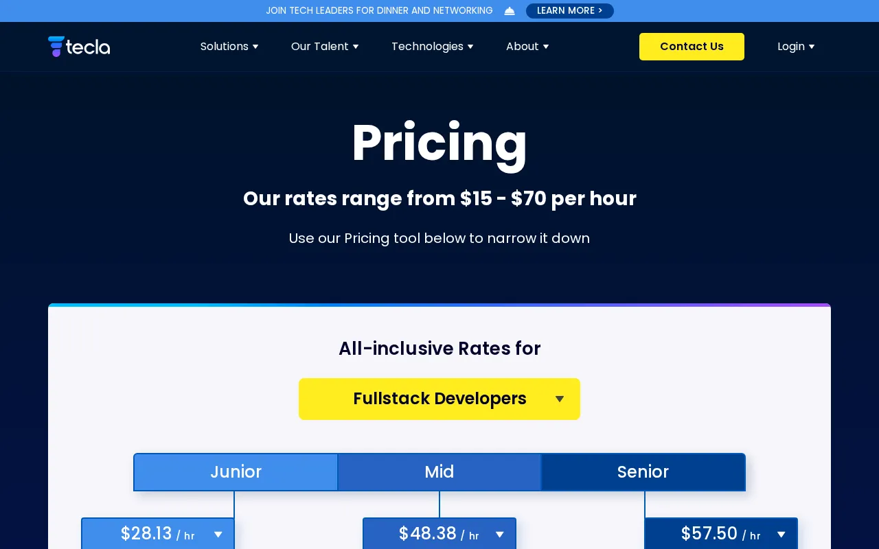 TECLA — pricing page