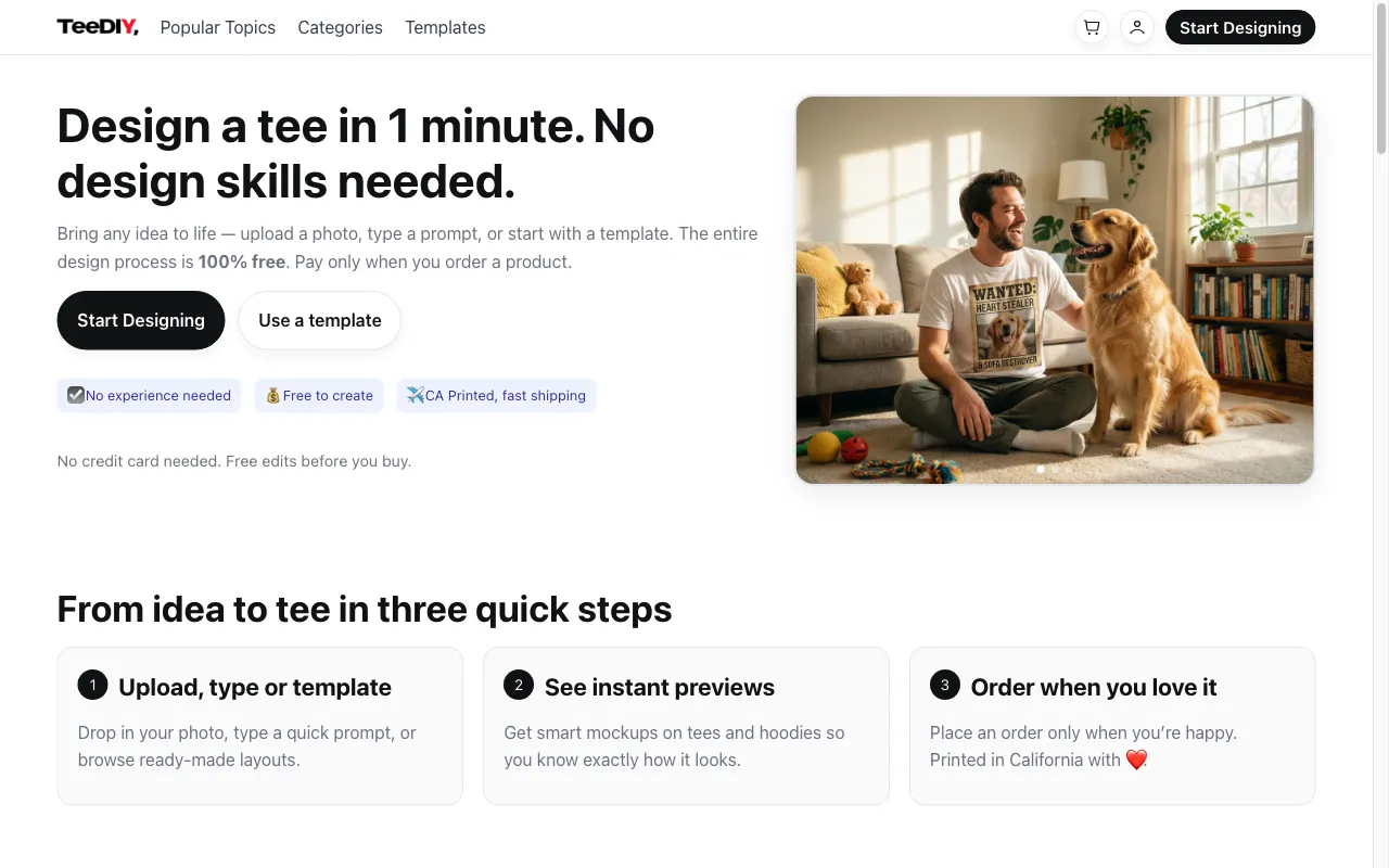 TeeDIY — preview screenshot