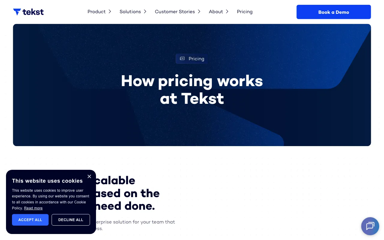 Tekst.ai — pricing page