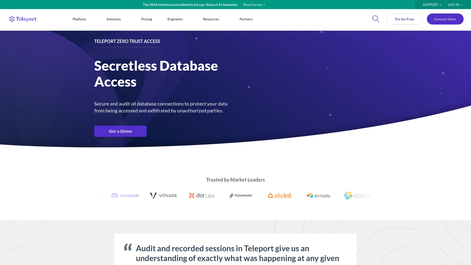 Teleport Database Access — preview screenshot
