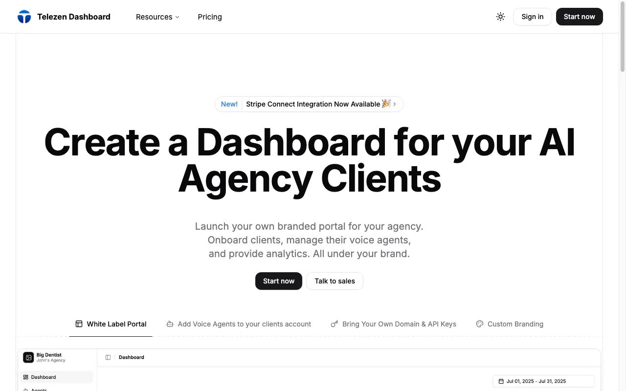 Telezen Dashboard — preview screenshot