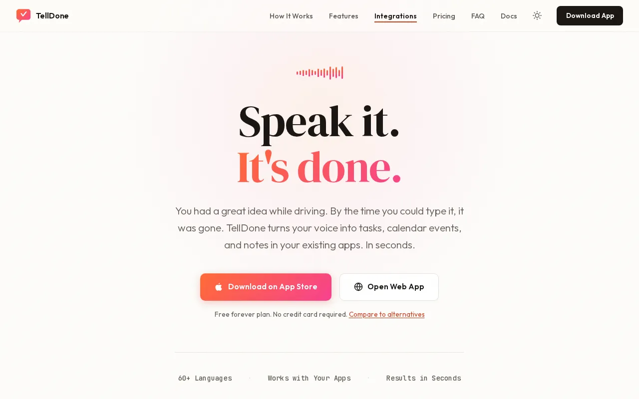 TellDone — preview screenshot