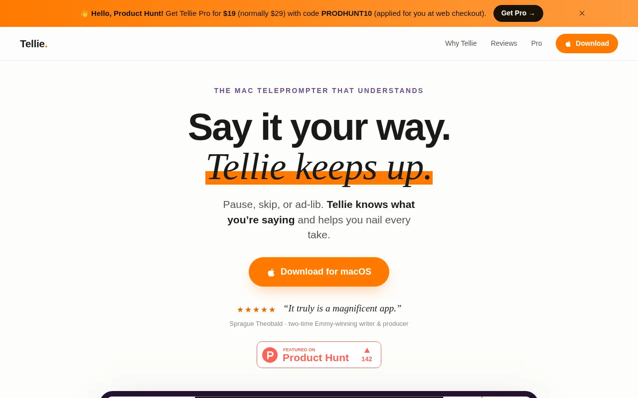 Tellie — preview screenshot