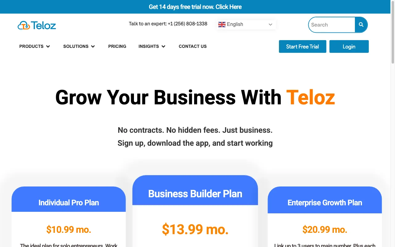 Teloz — pricing page