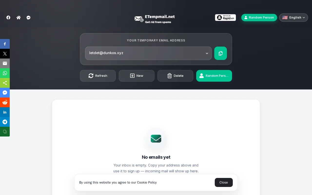 Temp Mail - Best Disposable Temporary Email Free — preview screenshot