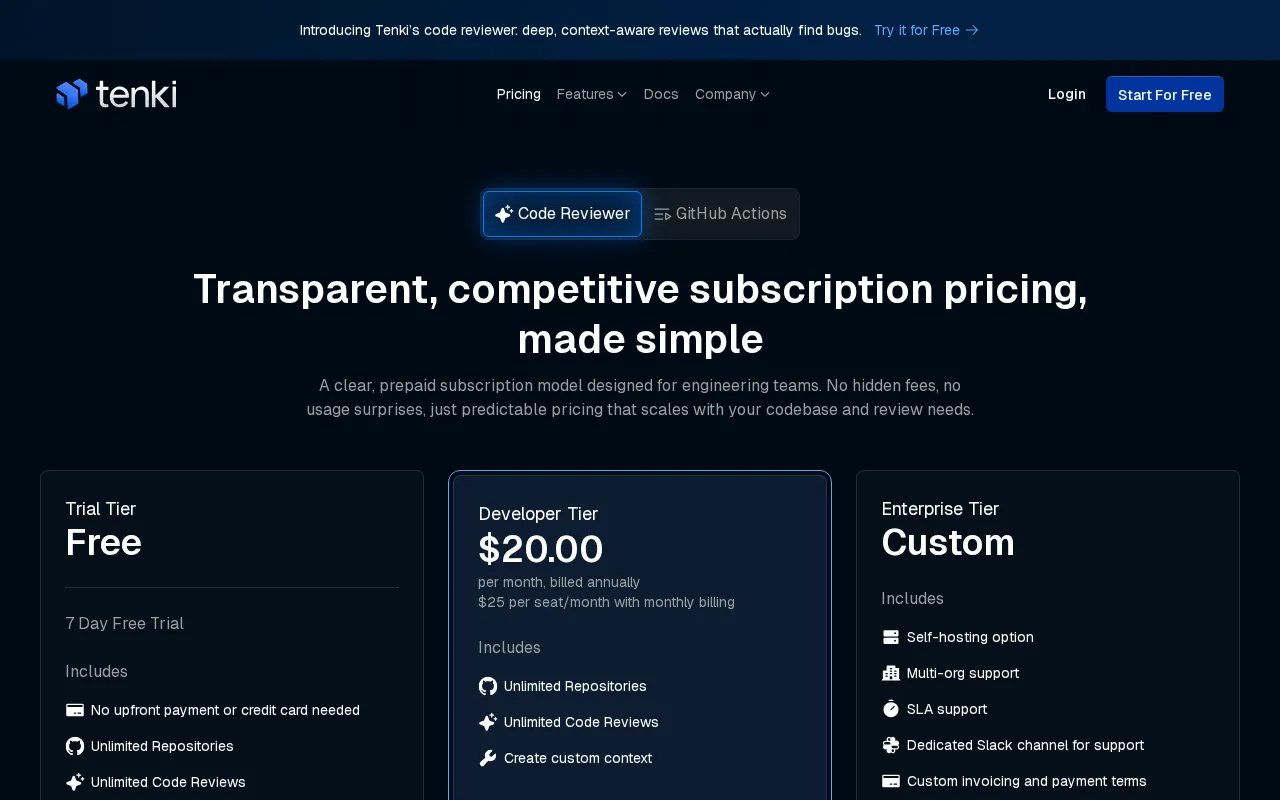 Tenki Cloud — pricing page
