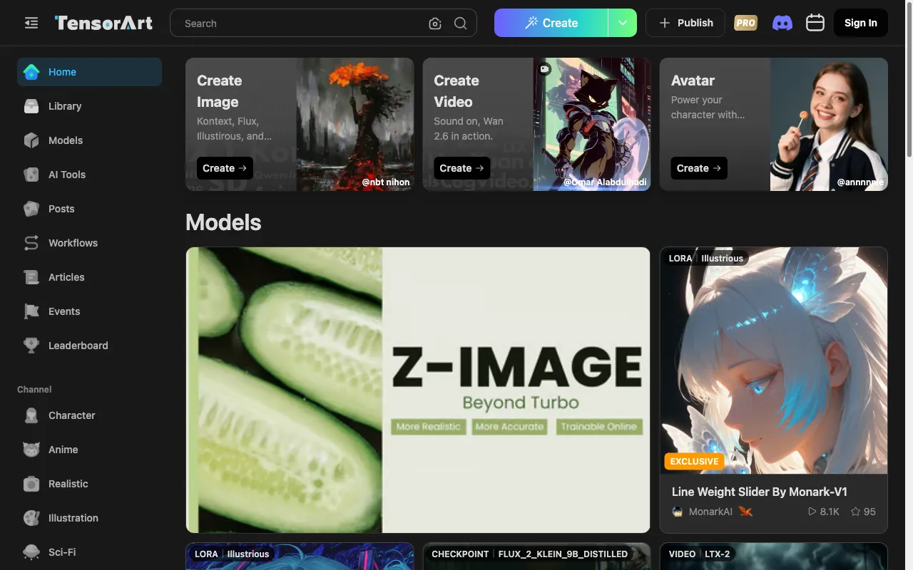 tensor.art — preview screenshot