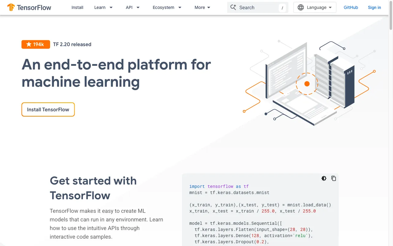 TensorFlow — preview screenshot