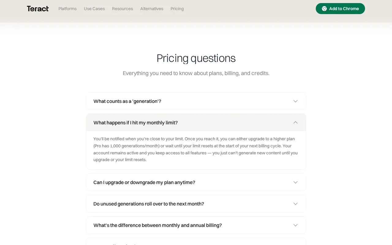 Teract — pricing page