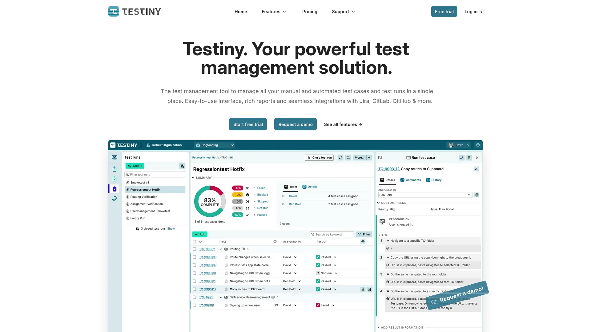 Testiny — preview screenshot