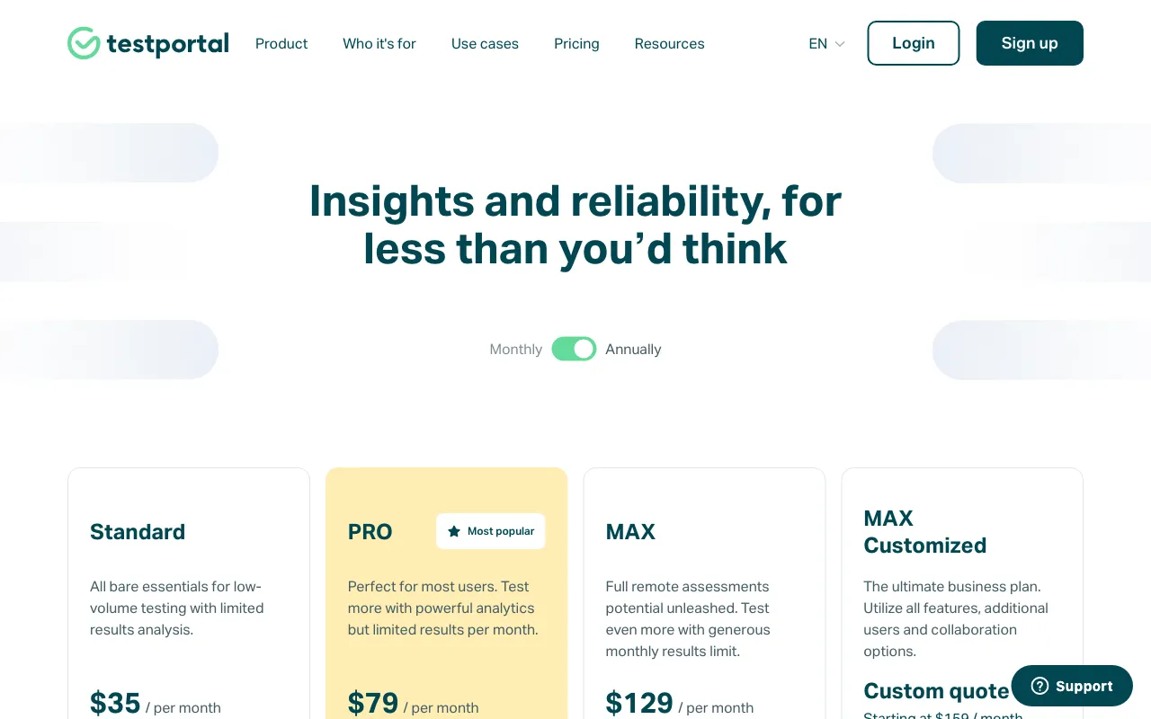 testportal.net — pricing page