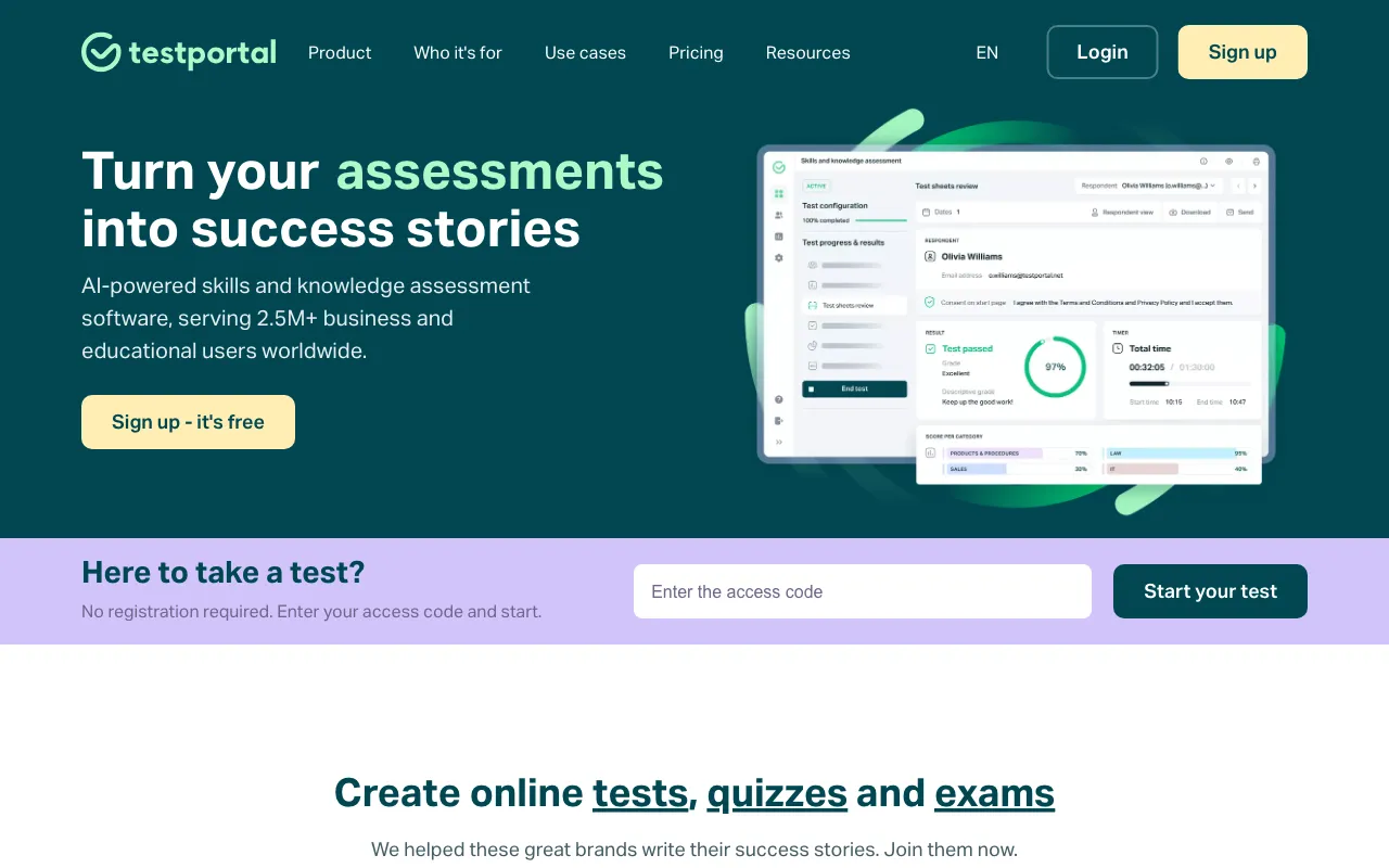 testportal.net — preview screenshot