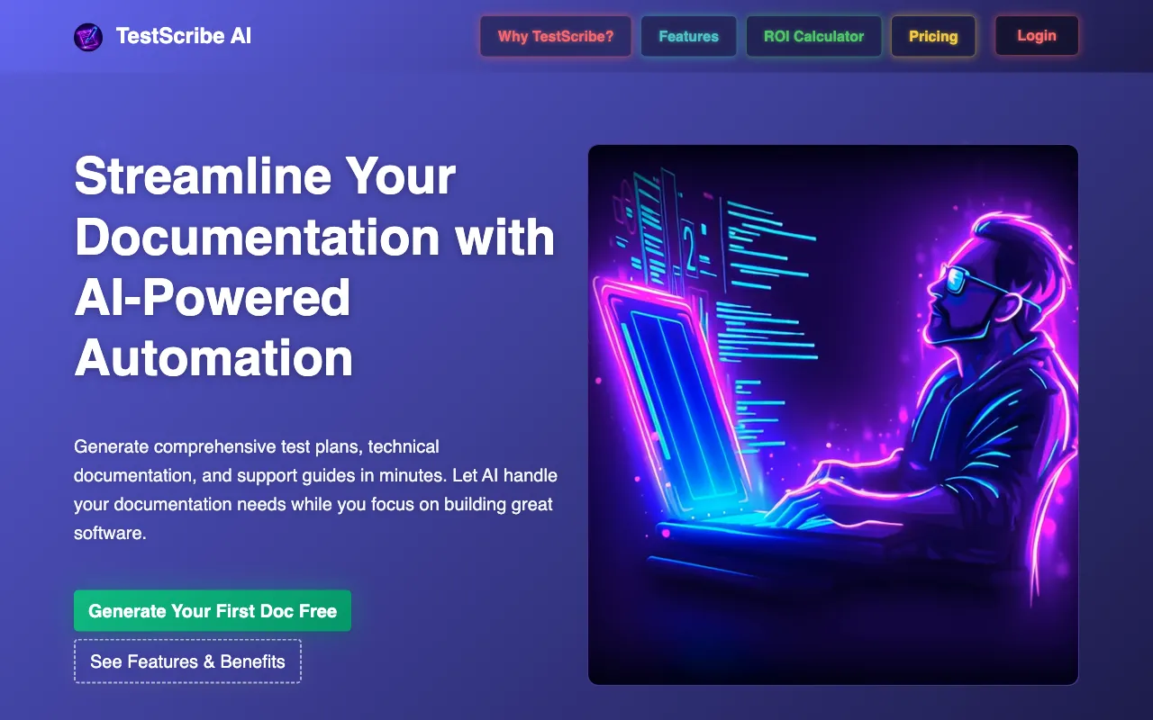 TestScribe AI — preview screenshot