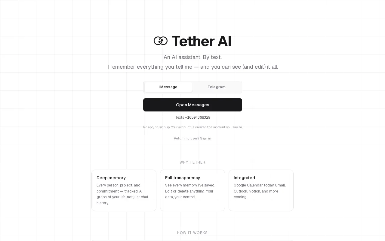 Tether AI — preview screenshot