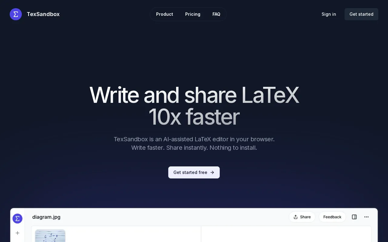 TexSandbox — preview screenshot