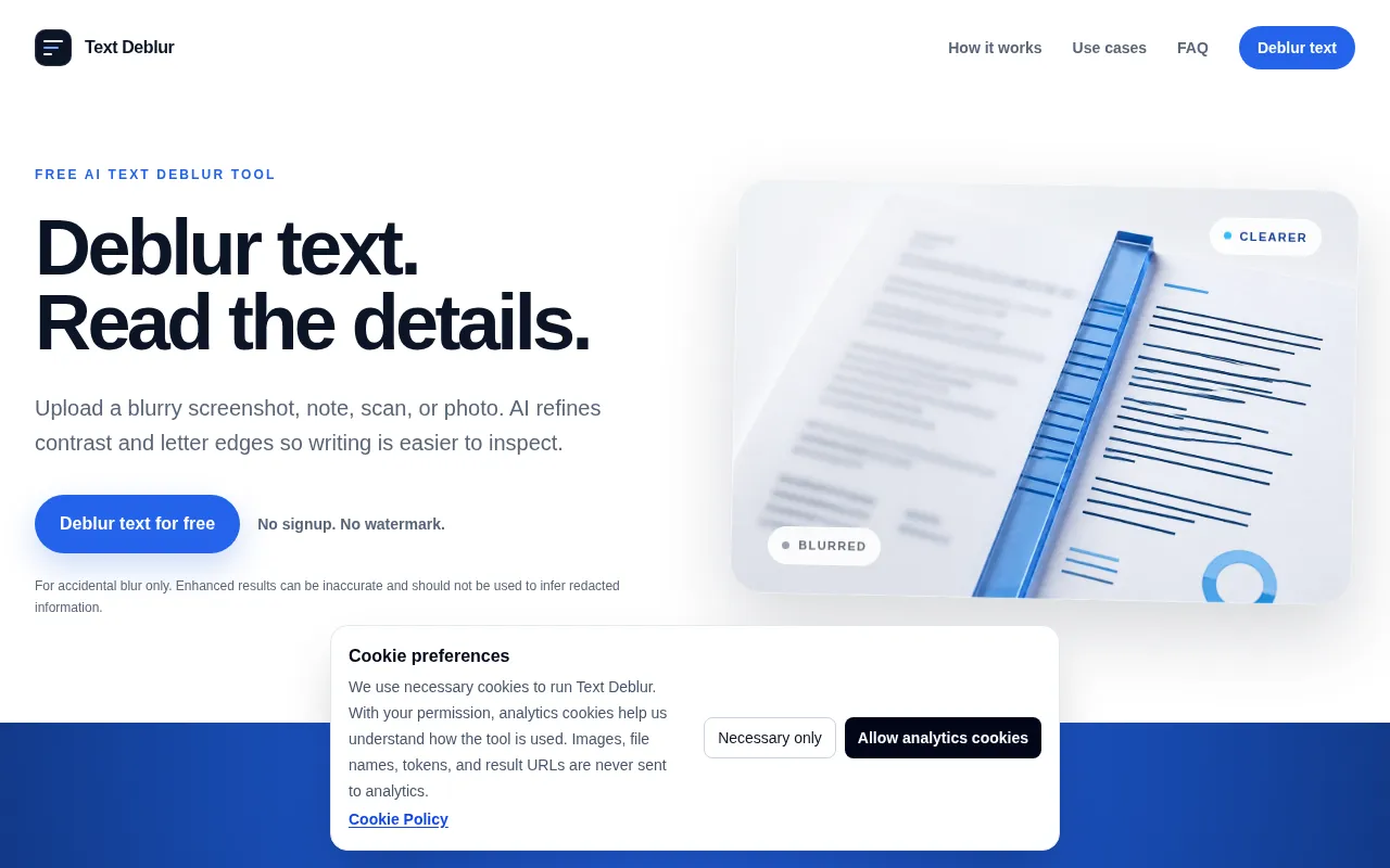 Text Deblur — preview screenshot