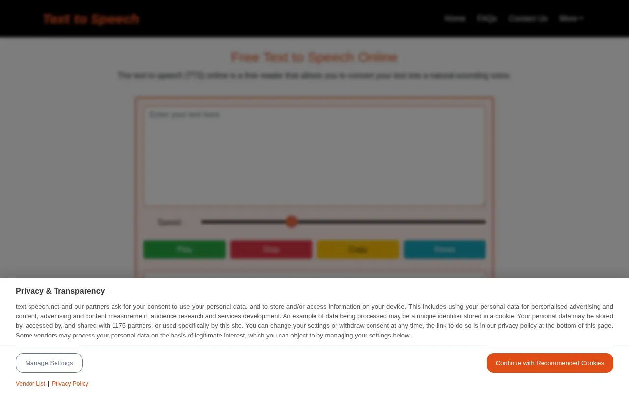text-speech.net — preview screenshot