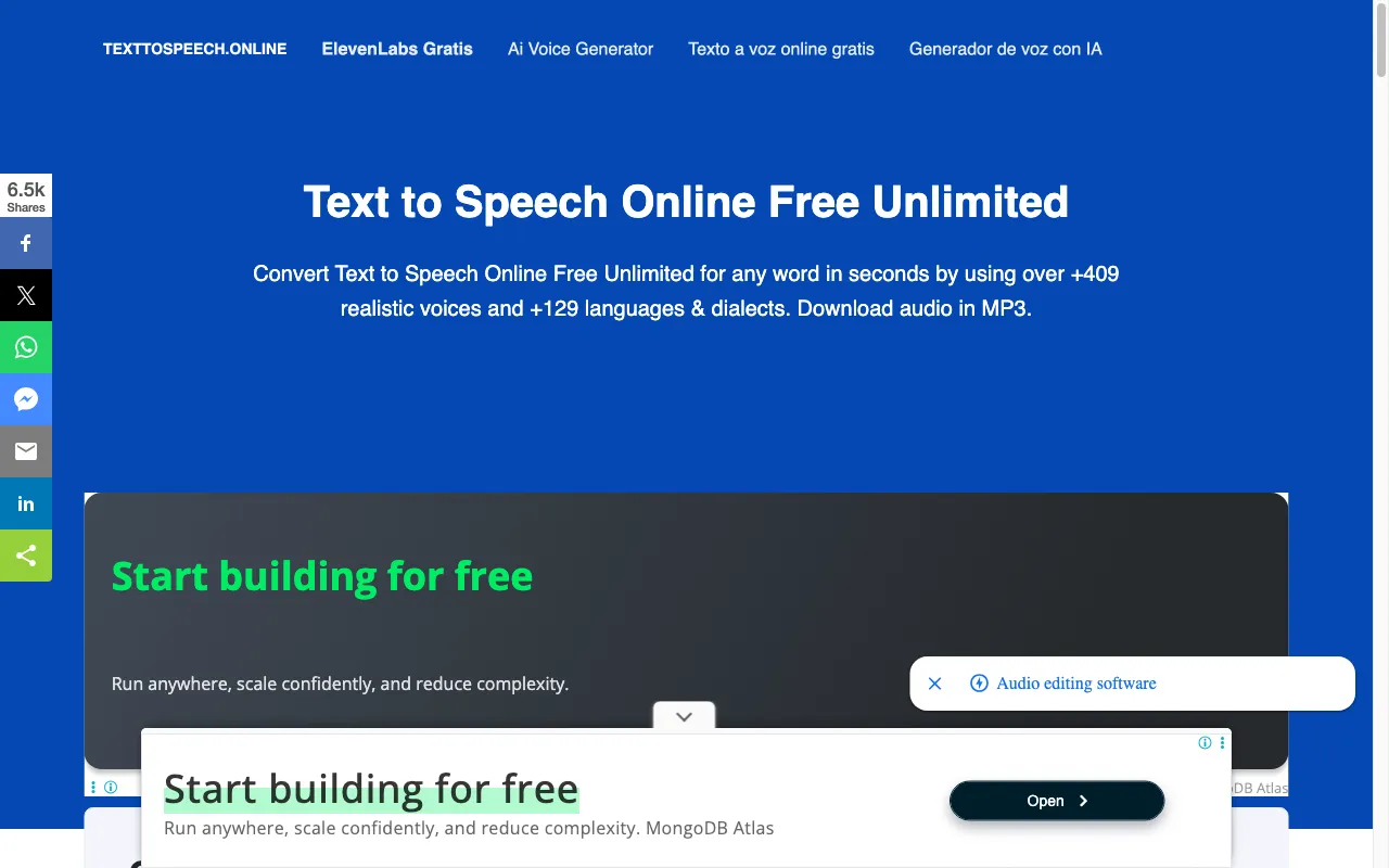 Text to Speech Online — preview screenshot
