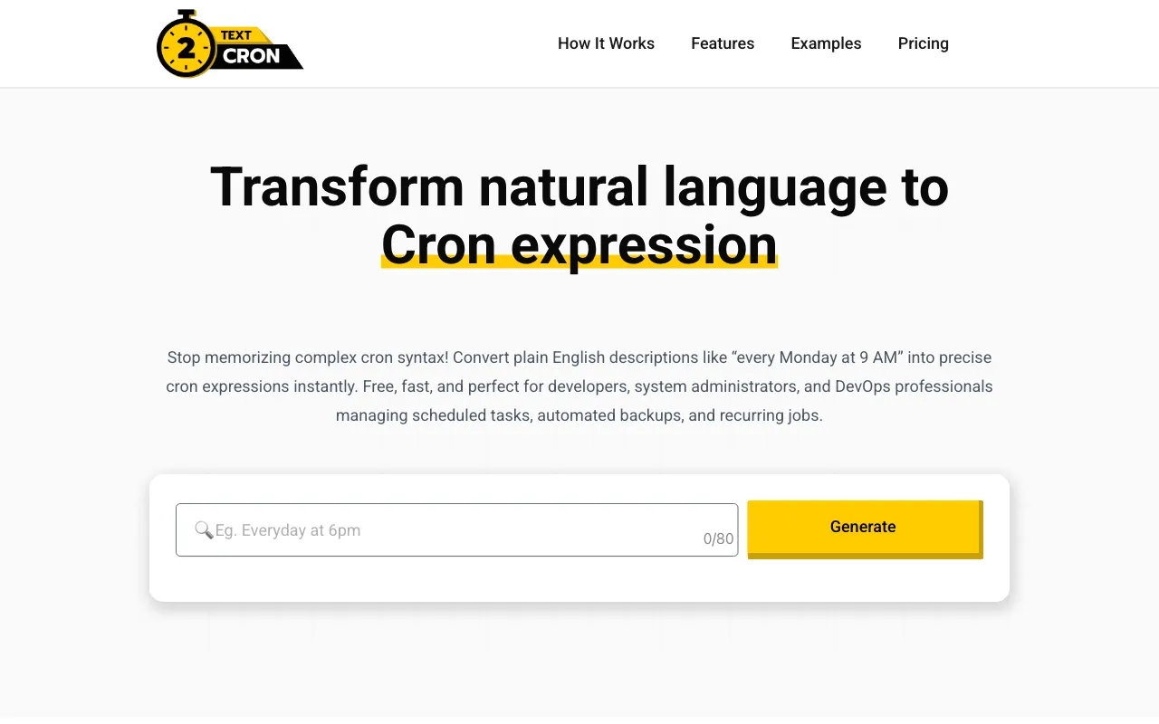 Text2Cron — preview screenshot