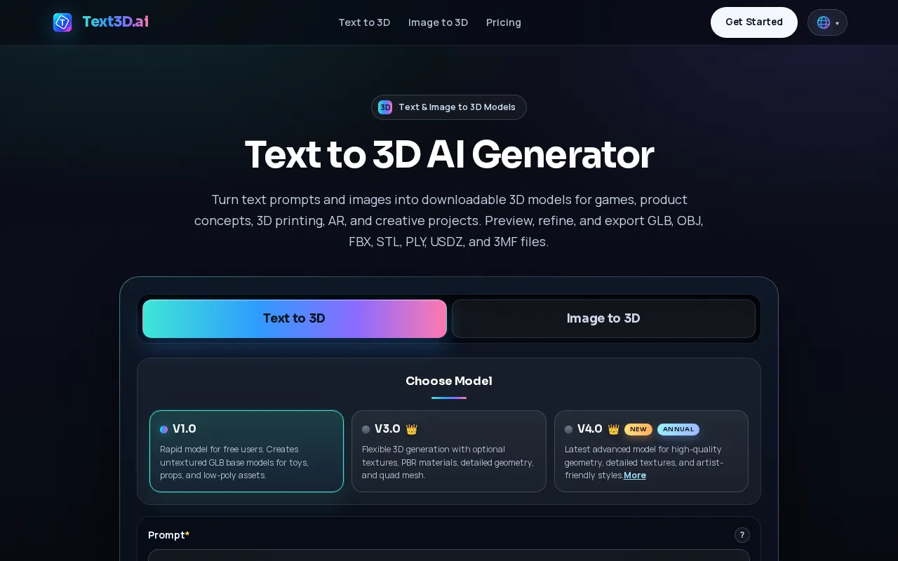 Text3D.ai — preview screenshot
