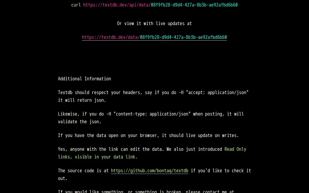 Textdb — preview screenshot