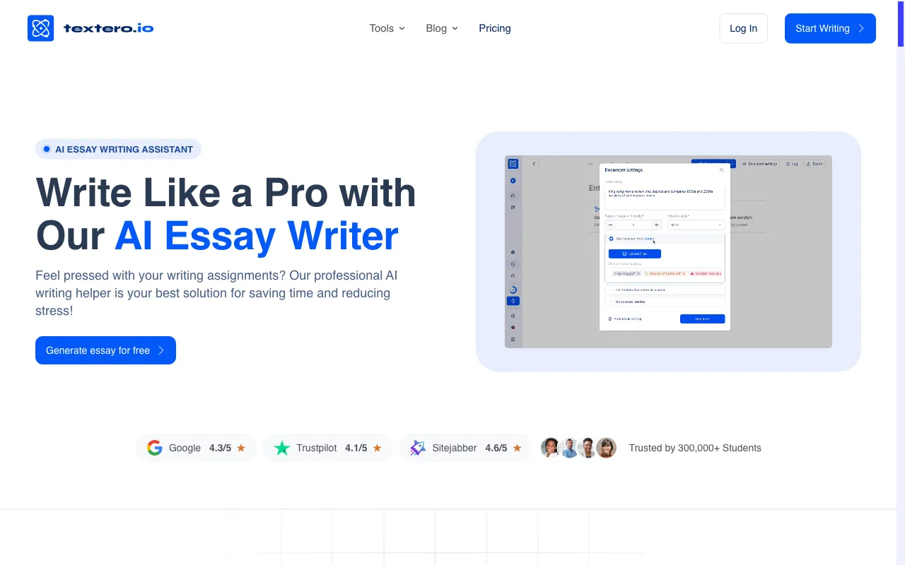 Textero AI Essay Writer — preview screenshot