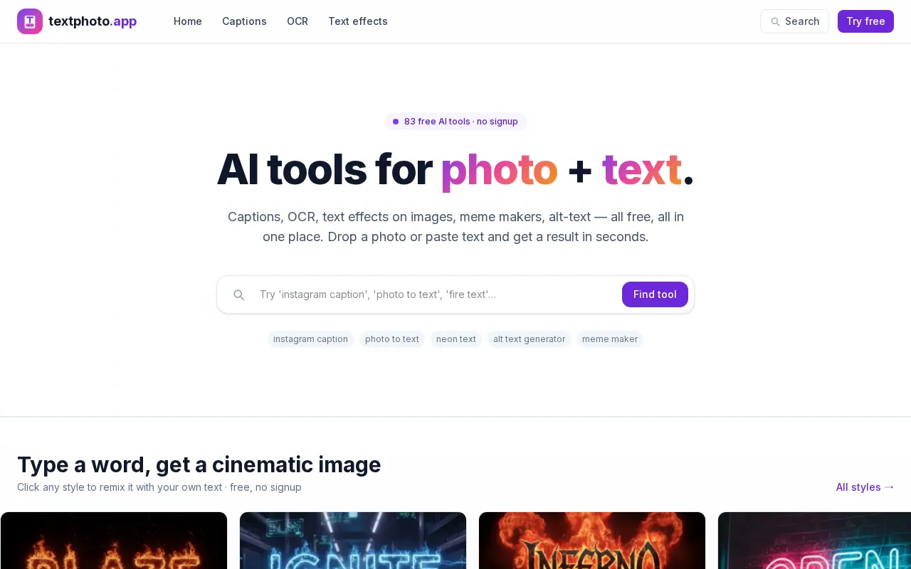 TextPhoto — preview screenshot