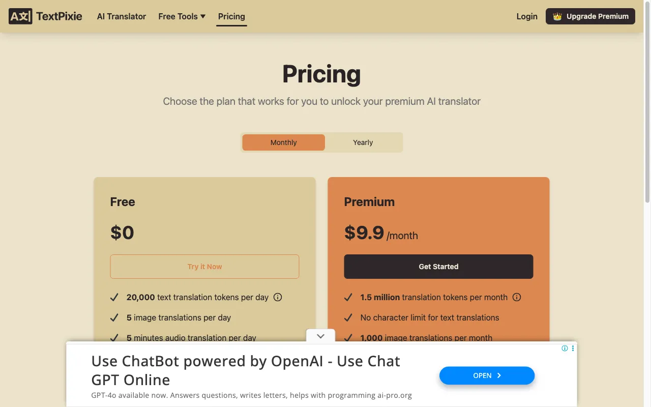 TextPixie — pricing page