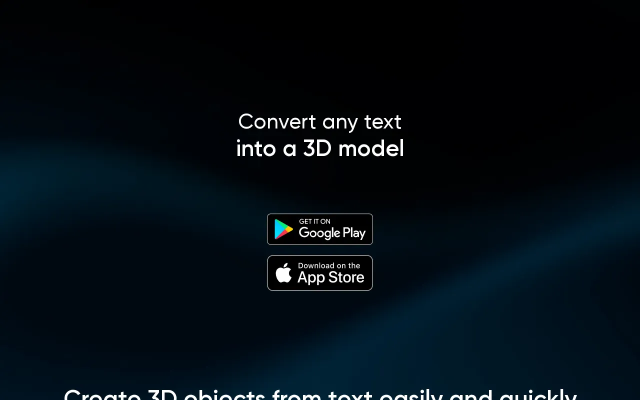 TextTo3D — preview screenshot