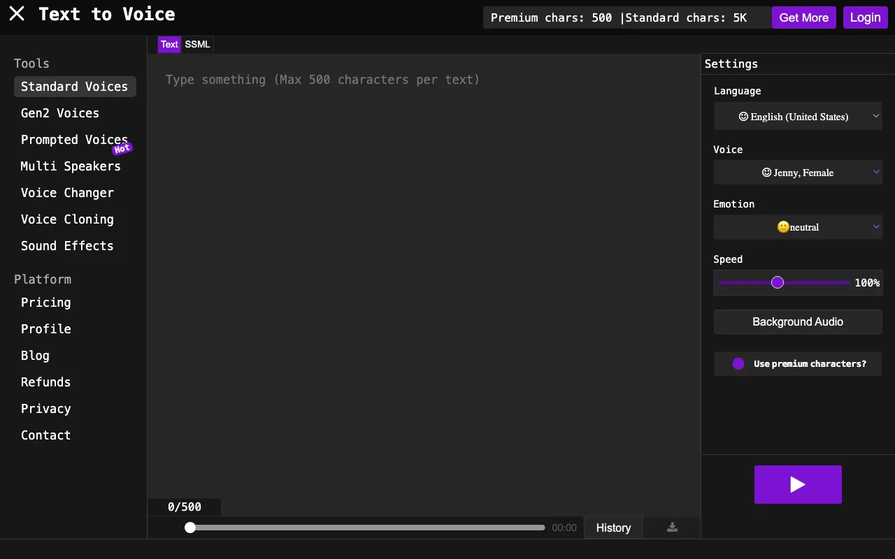 Texttovoice.online — preview screenshot