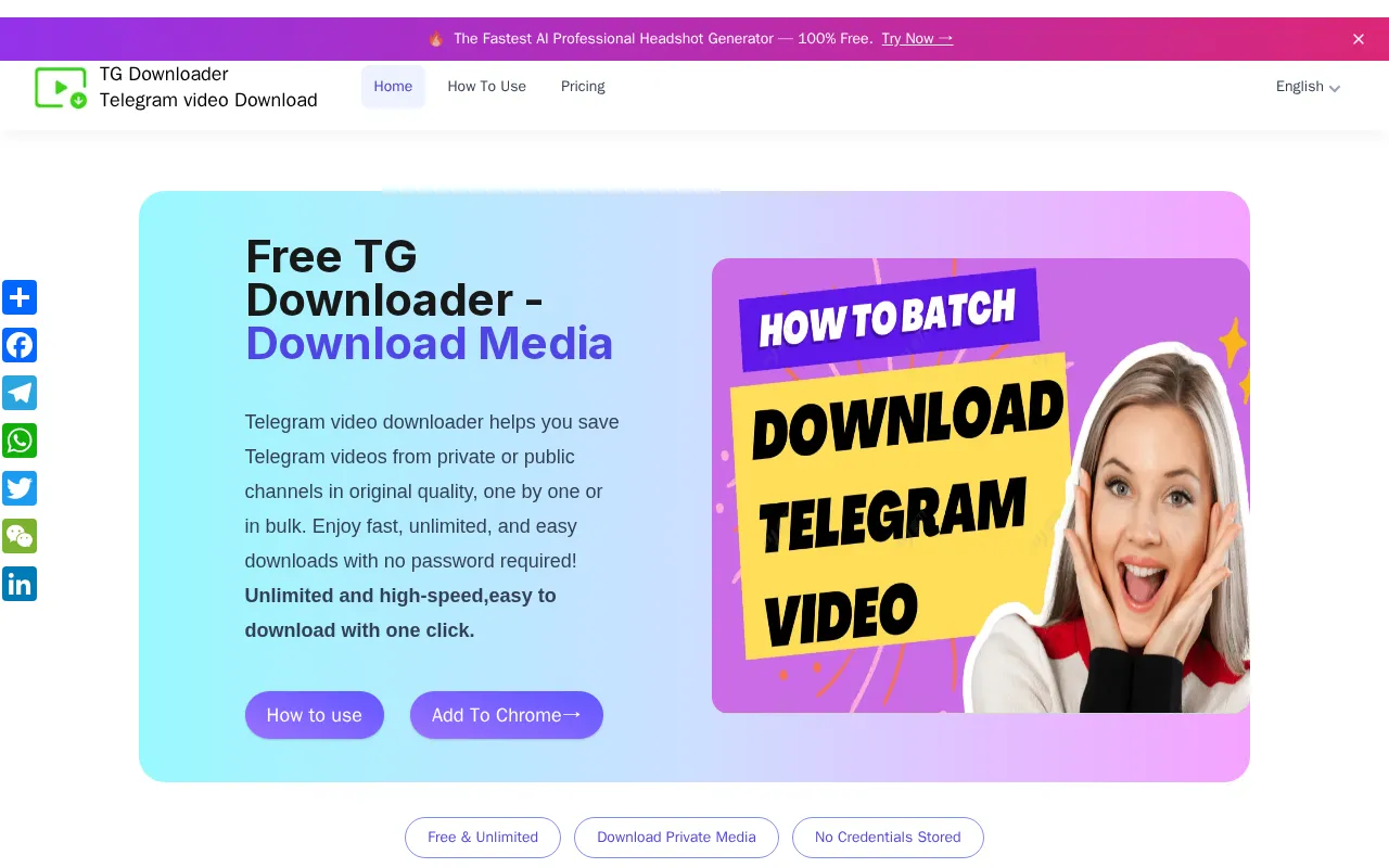 TG Downloader — preview screenshot