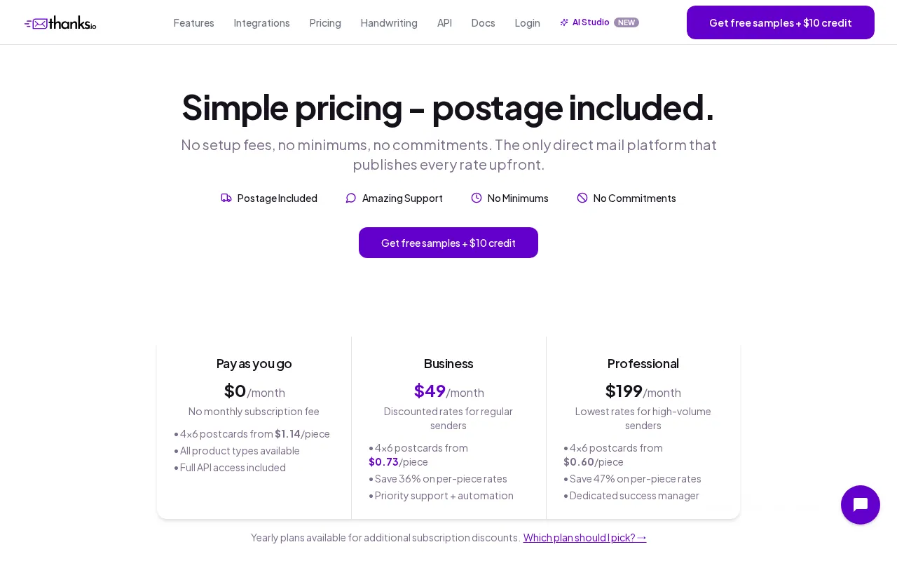 Thanks — pricing page