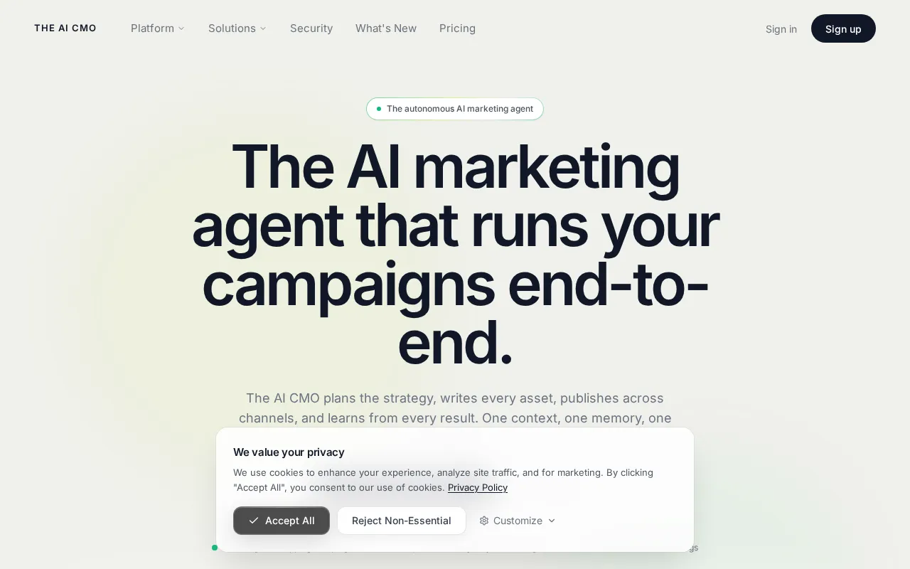 The AI CMO — preview screenshot