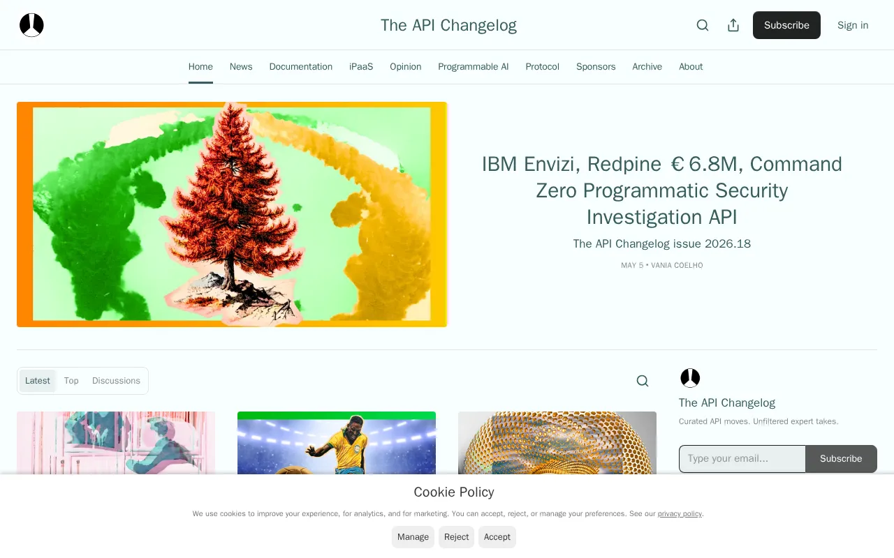 The API Changelog — preview screenshot