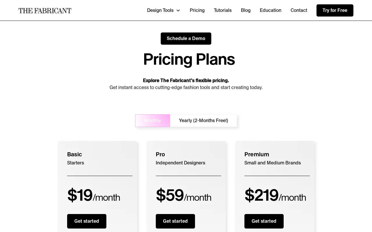 The Fabricant Intelligent Tools — pricing page
