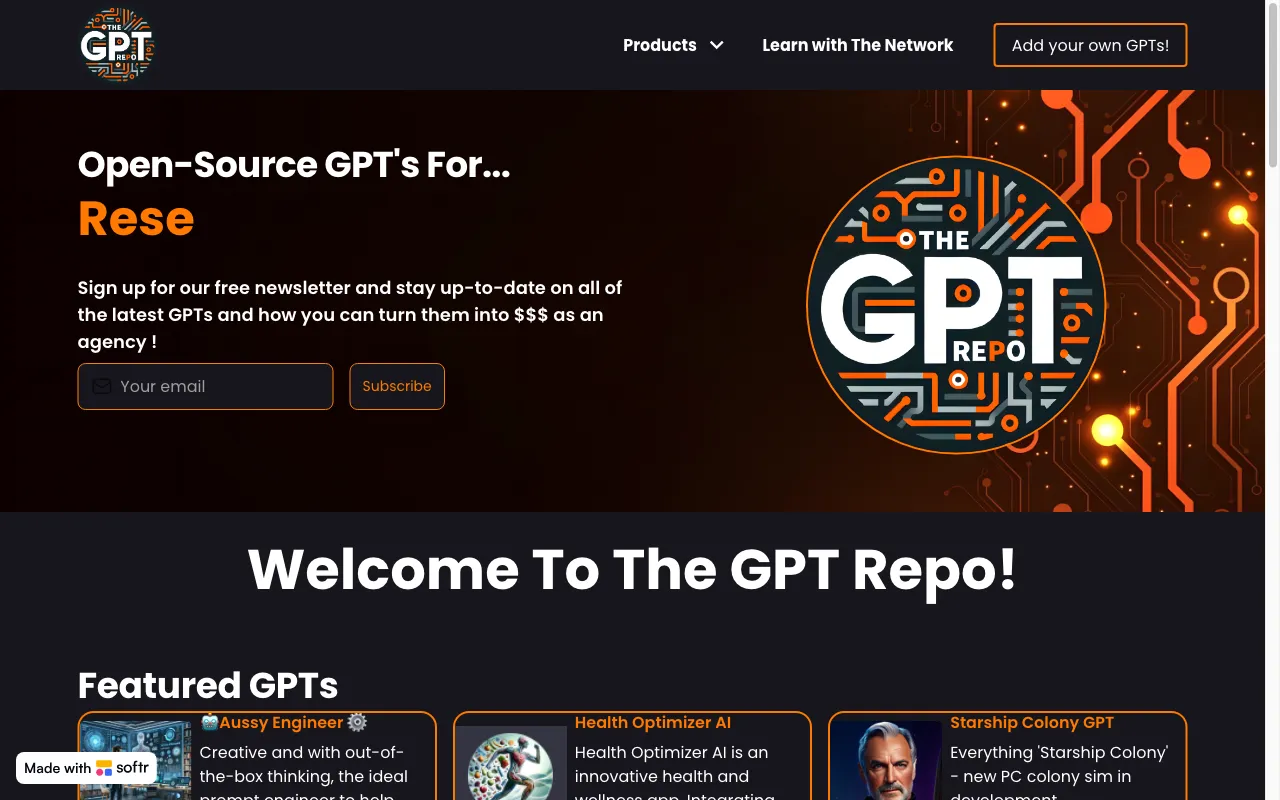 The GPT Repo — preview screenshot