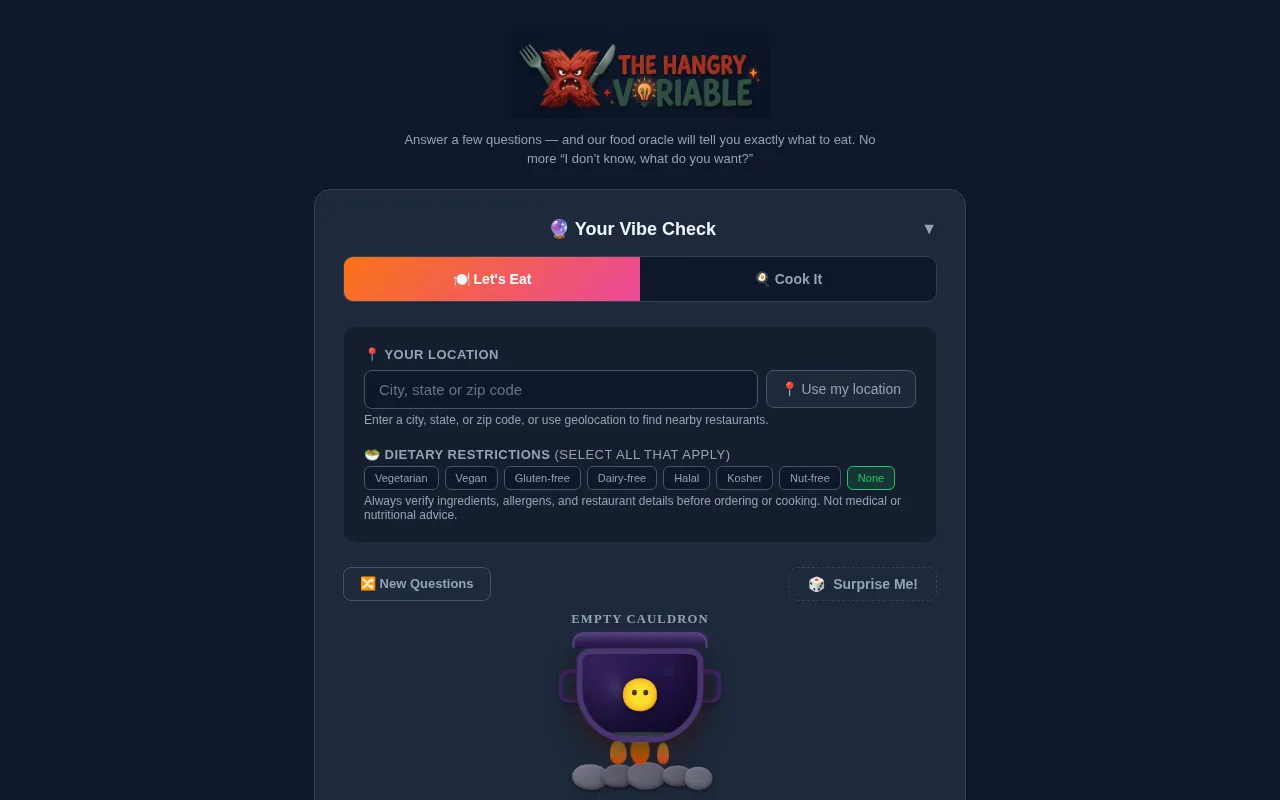 The Hangry Variable — preview screenshot