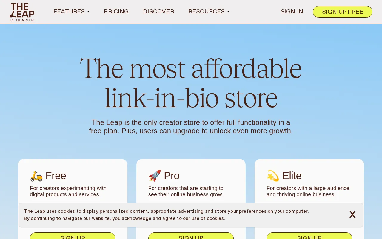 The Leap — pricing page
