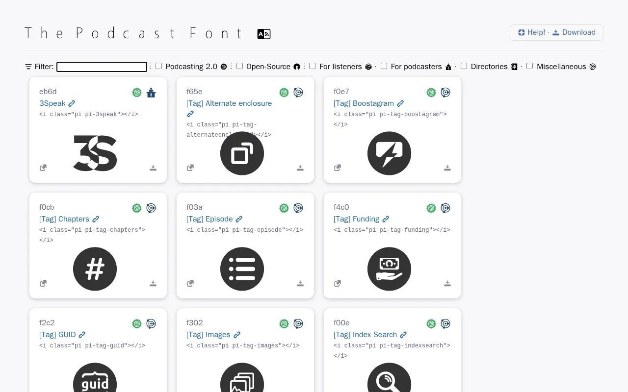The Podcast Font — preview screenshot