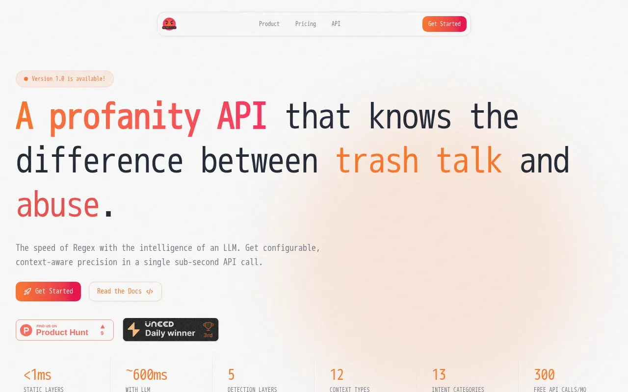 The Profanity API — preview screenshot