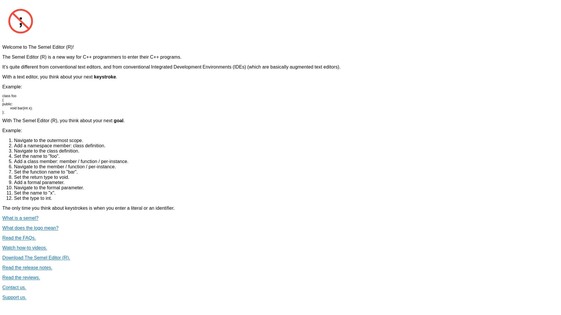 The Semel Editor (TM) — preview screenshot