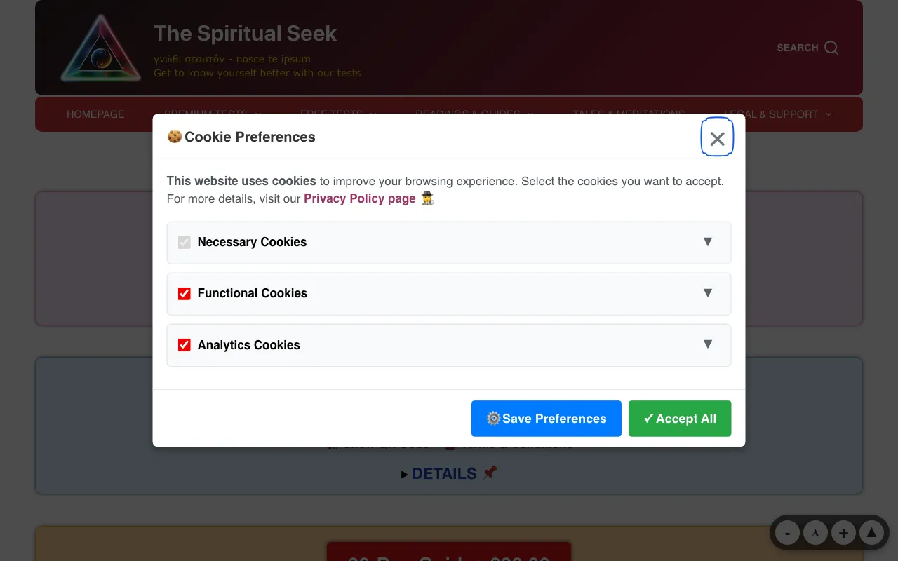 The Spiritual Seek — pricing page