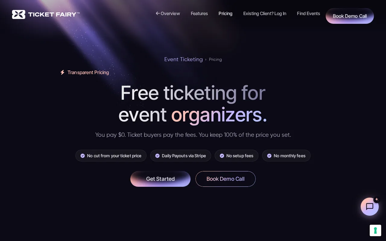 Ticket Fairy — pricing page