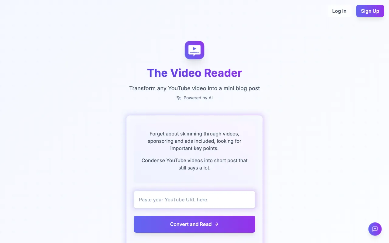 The Video Reader — preview screenshot
