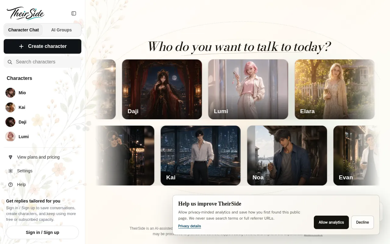TheirSide — preview screenshot