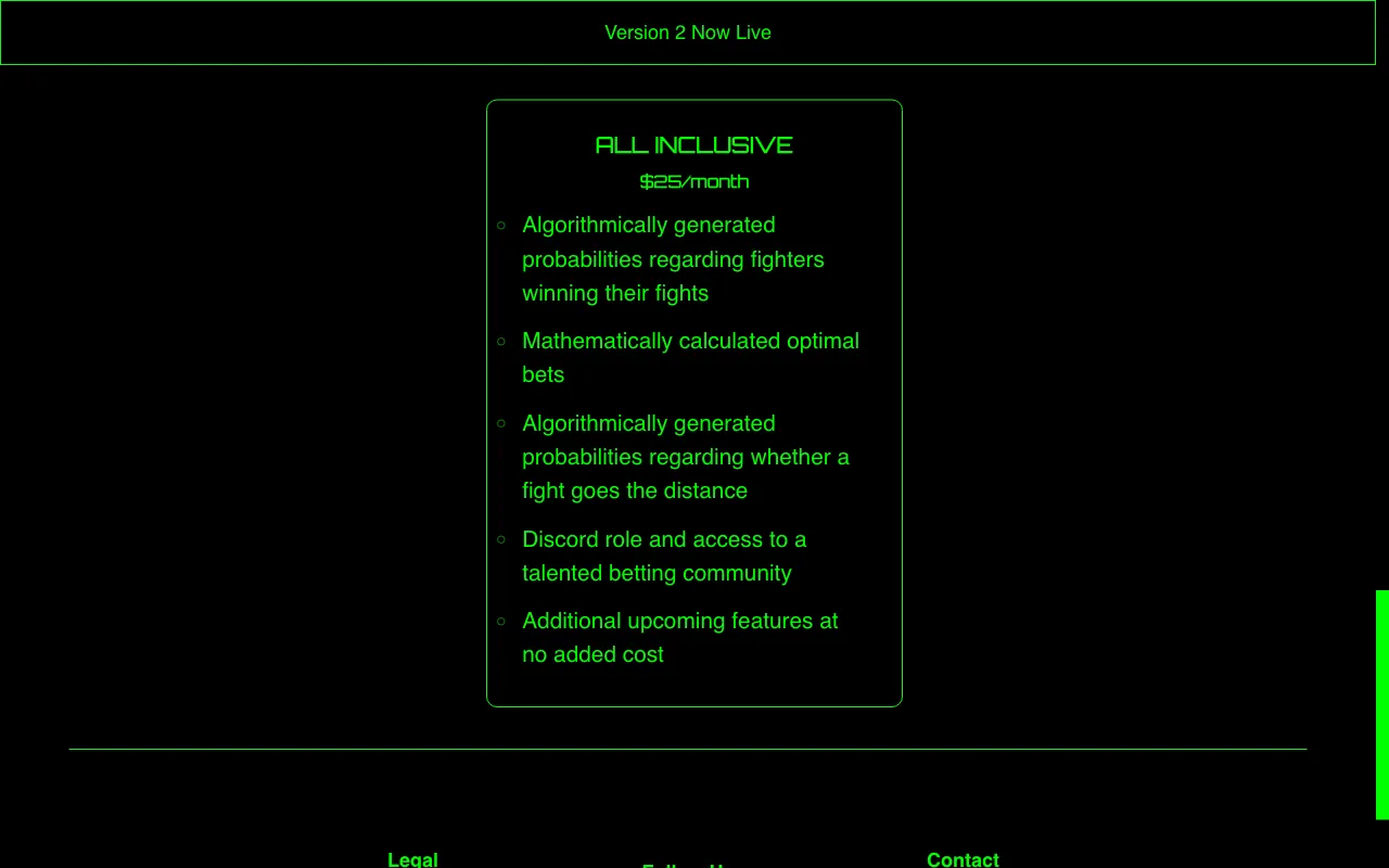 The Octagon Oracle — pricing page
