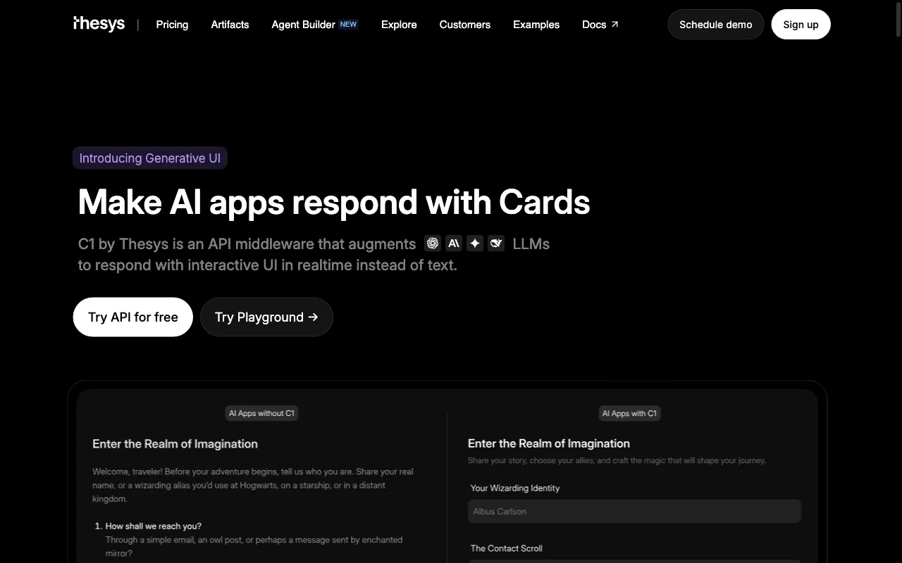 Thesys — preview screenshot