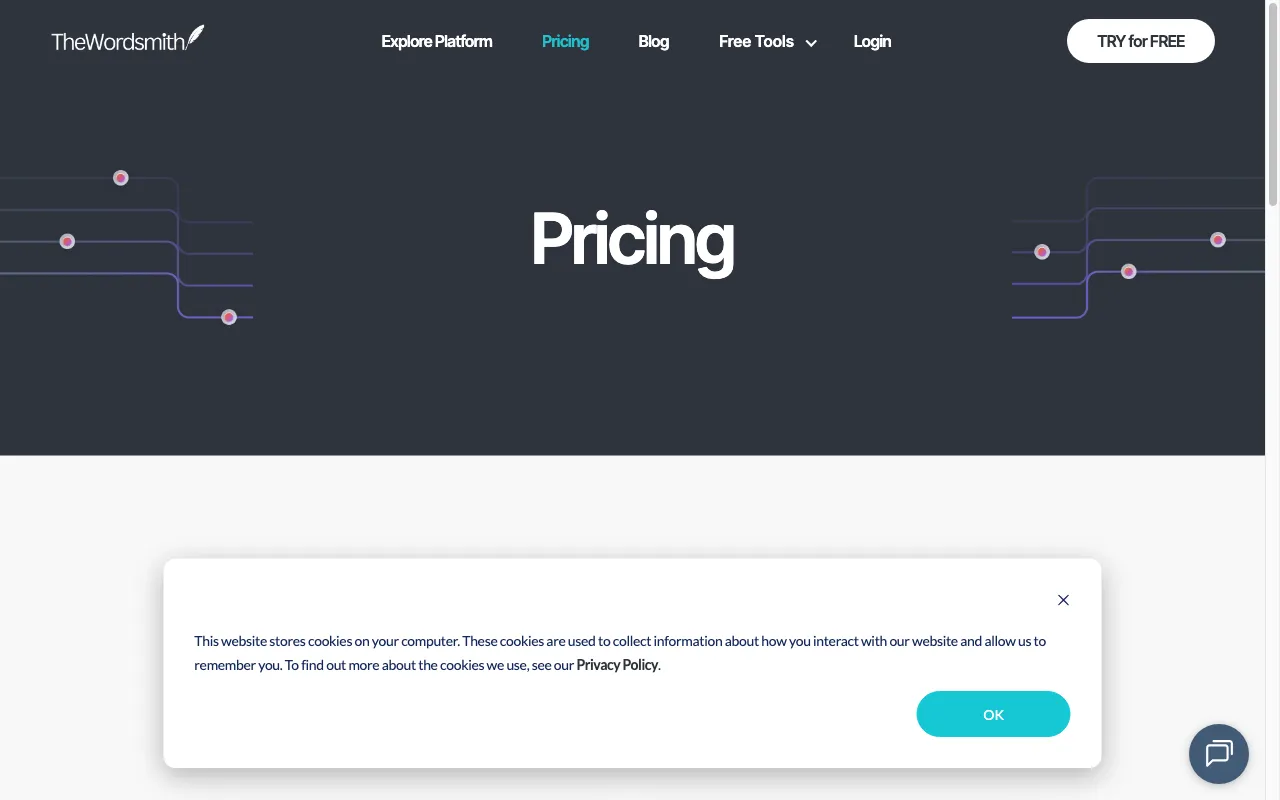 TheWordsmith.ai — pricing page